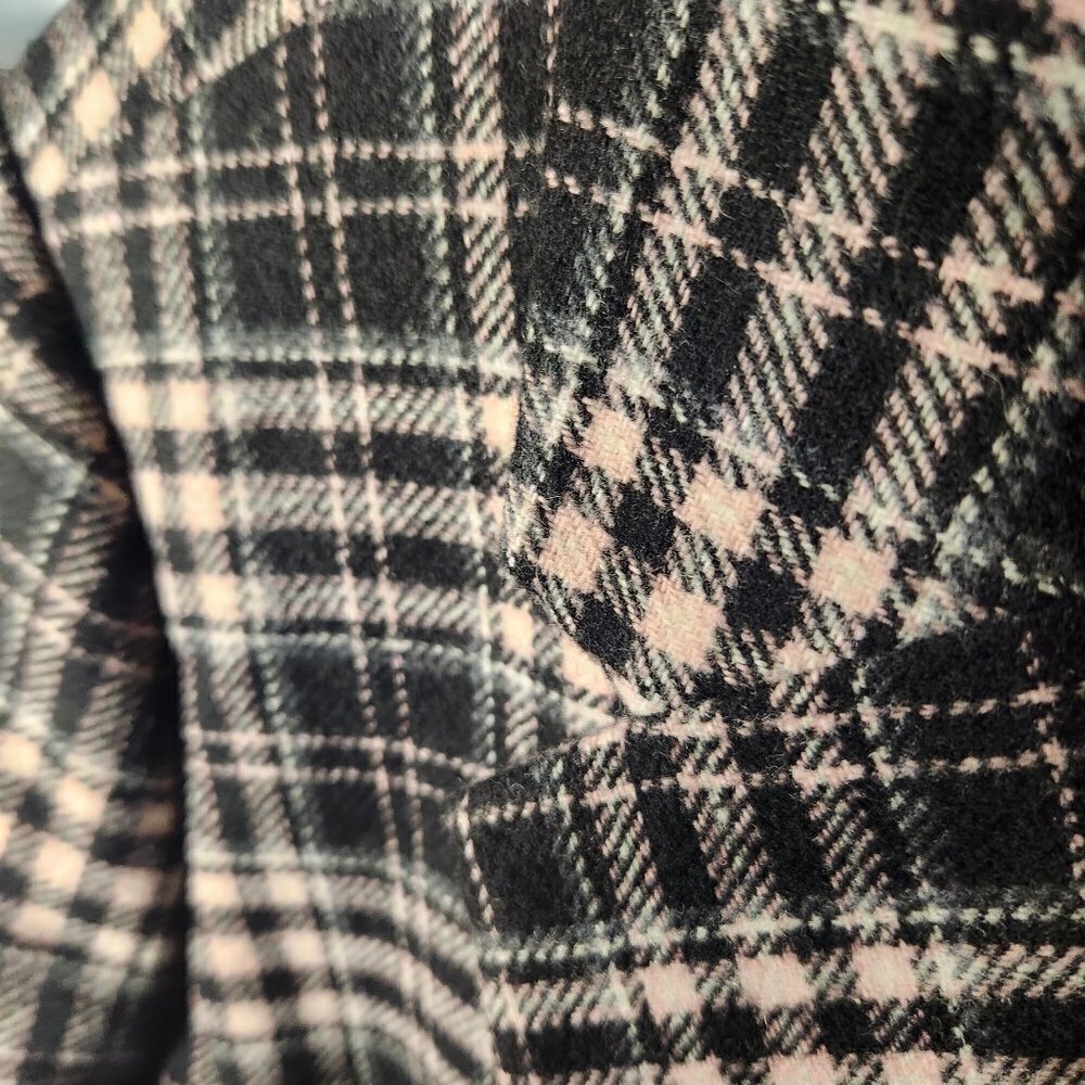 Chadwicks Of Boston Pink Black Plaid Wool Blend Dark Academia Blazer Size 10T - Picture 5 of 8